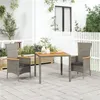 Image de vidaXL Ensemble à manger de jardin 3 pcs coussins gris résine tressée3157534