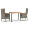 Image de Vidaxl Ensemble De Salle Ã Manger De Jardin 3 Pcs Avec Coussins Gris