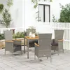 Image de vidaXL Ensemble à manger de jardin 5 pcs coussins gris résine tressée