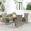 Image de vidaXL Ensemble à manger de jardin 5 pcs coussins gris résine tressée