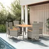 Image de vidaXL Ensemble à manger de jardin et coussins 7 pcs gris rotin3157541