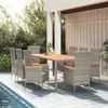Image de vidaXL Ensemble à manger de jardin 9 pcs coussins gris résine tressée