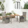 Image de vidaXL Ensemble à manger de jardin 3 pcs coussins gris résine tressée3157555