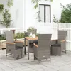 Image de vidaXL Ensemble à manger de jardin 5 pcs coussins gris résine tressée