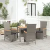 Image de vidaXL Vidaxl Ensemble De Salle À Manger De Jardin 5 Pcs Avec Coussins Gris