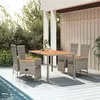 Image de vidaXL Ensemble à manger de jardin 5 pcs coussins gris résine tressée3157557
