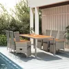 Image de vidaXL Vidaxl Mobilier À Dîner De Jardin Et Coussins 7 Pcs Gris Rotin
