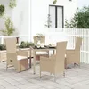 Image de Vidaxl Ensemble Ã DÃ®ner De Jardin Avec Coussins 5 Pcs Beige Poly Rotin
