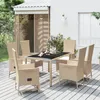 Image de Vidaxl Ensemble Ã DÃ®ner De Jardin Avec Coussins 7 Pcs Beige Poly Rotin