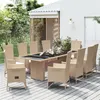 Image de vidaXL Ensemble à manger de jardin et coussins 11 pcs beige poly rotin3157581
