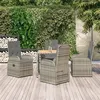 Image de vidaXL Ensemble à manger de jardin 5 pcs coussins gris résine tressée3157583