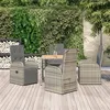 Image de vidaXL Ensemble à manger de jardin 5 pcs coussins gris résine tressée