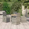 Image de Vidaxl Ensemble De Salle Ã Manger De Jardin 5 Pcs Avec Coussins Gris