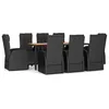 Image de Vidaxl Mobilier Ã DÃ®ner De Jardin 9pcs Et Coussins Noir RÃ©sine TressÃ©e