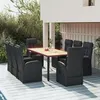 Image de vidaXL Ensemble à manger de jardin 9pcs coussins noir résine tressée3157605