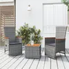 Image de vidaXL Ensemble de salon de jardin 3 pcs gris poly rotin et acacia