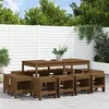 Image de vidaXL Ensemble à manger de jardin 13 pcs marron miel bois pin massif