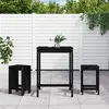 Image de vidaXL Ensemble de bar de jardin 3 pcs noir bois de pin massif