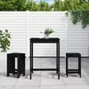 Image de Vidaxl Ensemble De Bar De Jardin 3 Pcs Noir Bois De Pin Massif