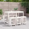 Image de vidaXL Ensemble de bar de jardin 7 pcs blanc bois de pin massif