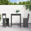 Image de vidaXL Ensemble de bar de jardin 3 pcs gris bois de pin massif
