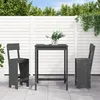 Image de Vidaxl Ensemble De Bar De Jardin 3 Pcs Gris Bois De Pin Massif