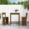 Image de vidaXL Ensemble de bar de jardin 3 pcs marron miel bois pin massif