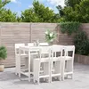 Image de vidaXL Ensemble de bar de jardin 7 pcs blanc bois de pin massif3157812