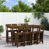 Image de vidaXL Ensemble de bar de jardin 9 pcs marron miel bois de pin massif