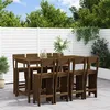 Image de Vidaxl Ensemble De Bar De Jardin 9 Pcs Marron Miel Bois De Pin Massif