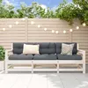 Image de Vidaxl Salon De Jardin 3 Pcs Blanc Bois Massif De Pin