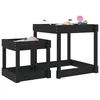 Image de vidaXL Tables Ã  sable 2 pcs noir bois de pin massif