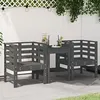 Image de vidaXL Chaises de jardin lot de 2 gris 61,5x53x71cm bois de pin massif825130
