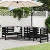 Image de vidaXL Salon de jardin 3 pcs noir bois massif de pin825146