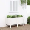 Image de Vidaxl Lit SurÃ©levÃ© De Jardin Blanc 121x50x57 Cm Bois De Pin Massif