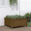 Image de Vidaxl JardiniÃ¨re Marron Miel 82,5x82,5x39 Cm Bois Massif De Pin