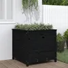 Image de vidaXL Vidaxl Jardinière Noir 82,5x82,5x78 Cm Bois Massif De Pin