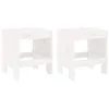 Image de vidaXL Tabourets de jardin lot de 2 blanc 40x36x45 cm bois massif pin825339