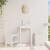 Image de Vidaxl Tabourets De Jardin 2 Pcs Blanc 40x36x45 Cm Bois Massif De Pin
