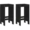 Image de vidaXL Tabourets de bar lot de 2 noir 40x36x75 cm bois massif de pin825349