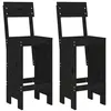Image de vidaXL Tabourets de bar lot de 2 noir 40x48,5x115,5 cm bois massif pin825363