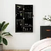 Image de vidaXL Armoire à bijoux avec miroir murale noir 30x8,5x90 cm353212
