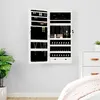 Image de vidaXL Armoire à bijoux avec miroir et éclairage LED mural blanc353232