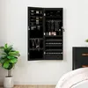 Image de vidaXL Armoire à bijoux avec miroir et éclairage LED mural noir353236