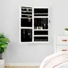 Image de vidaXL Armoire à bijoux avec miroir et éclairage LED mural blanc353241