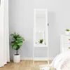 Image de vidaXL Armoire à bijoux miroir avec lumières LED sur pied blanc353259