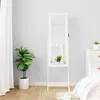Image de vidaXL vidaXL Armoire à bijoux miroir avec lumières LED sur pied blanc