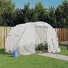 Image de vidaXL Serre avec cadre en acier blanc 6 m² 3x2x2 m