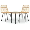 Image de Vidaxl Ensemble De Salle Ã Manger De Jardin 3 Pcs RÃ©sine TressÃ©e