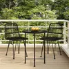 Image de vidaXL Ensemble à manger de jardin 3 pcs Noir Résine tressée